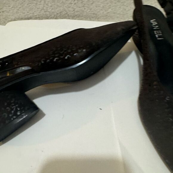 Vaneli Kandis on dark Brown Leopard Print Slingbacks size 7N - Picture 10 of 11